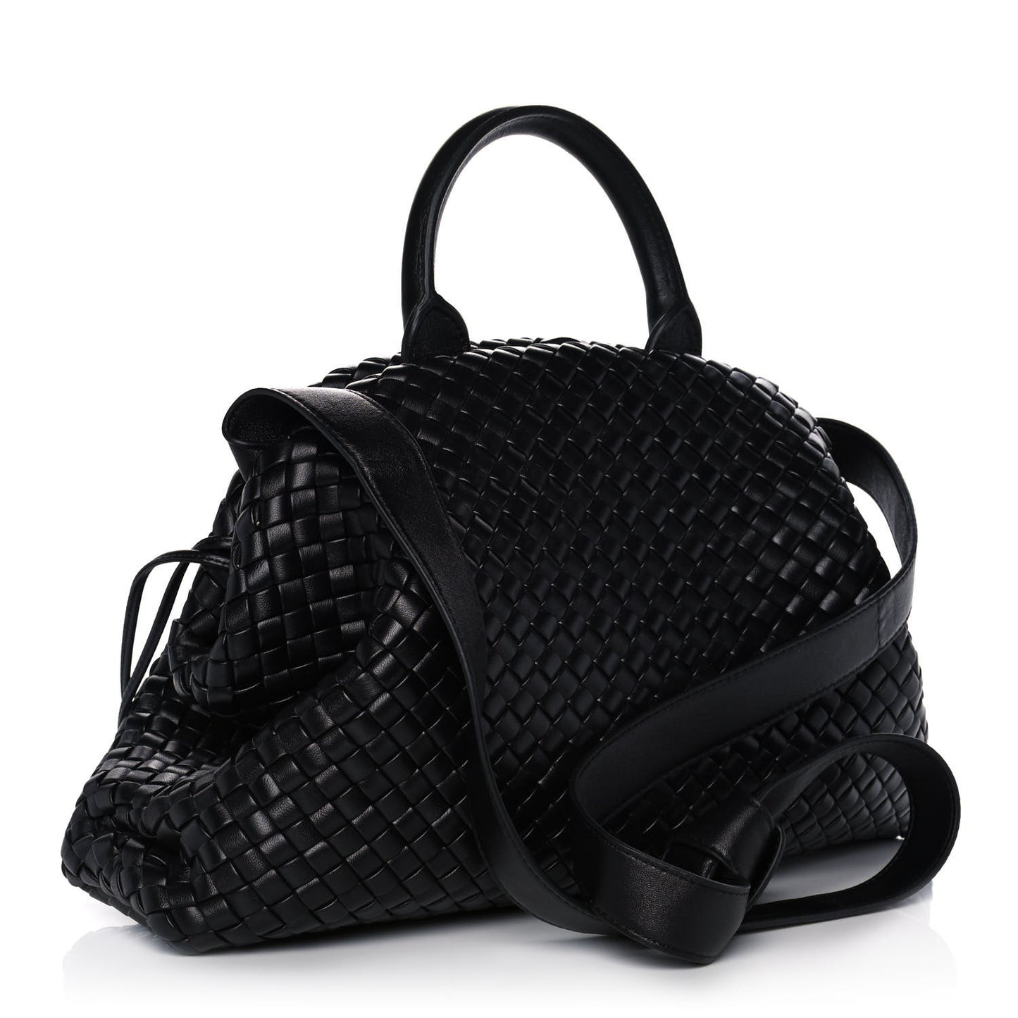 Nappa Intrecciato Medium Padded The Handle Tote Black