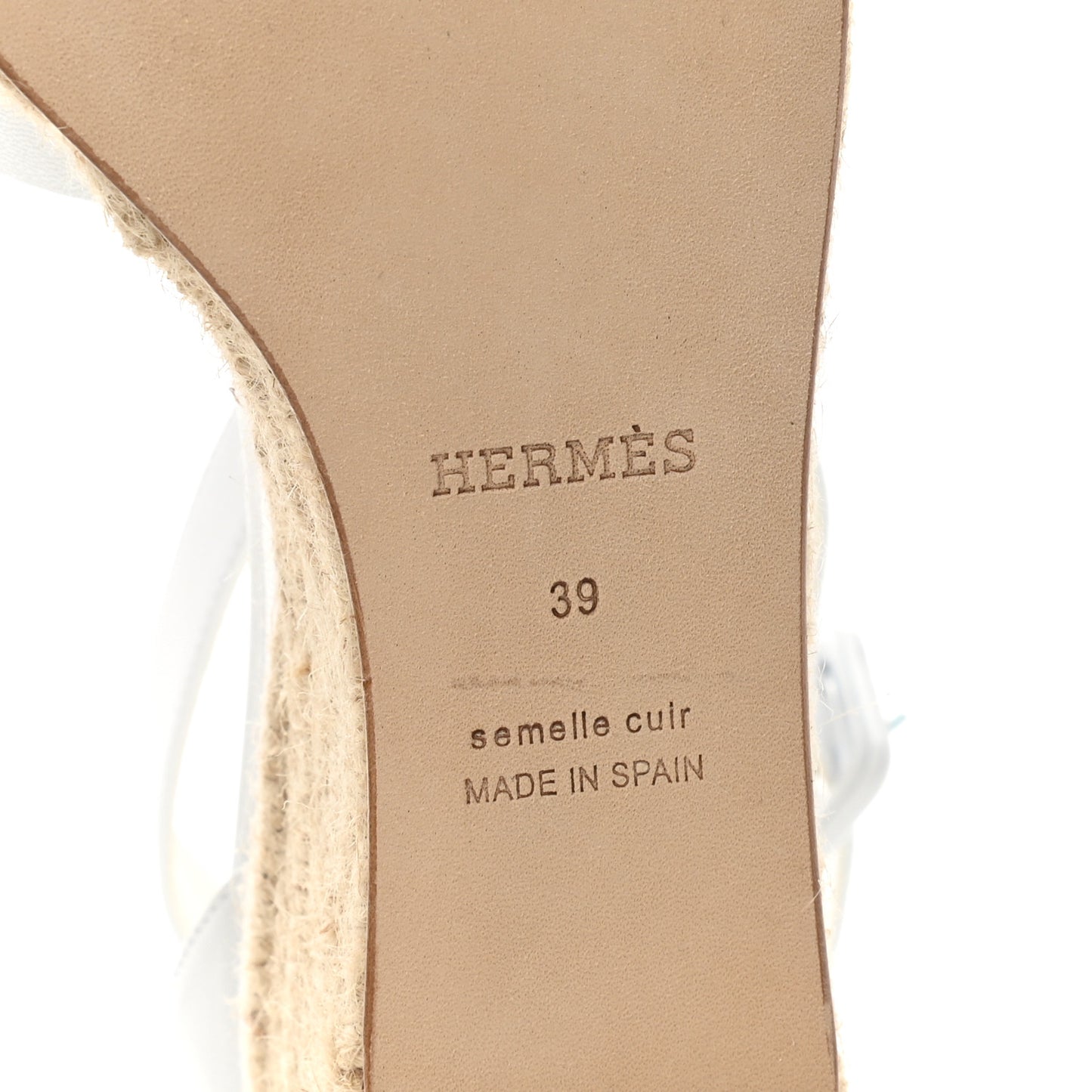 Goatskin Elda Espadrille Wedge Sandals 39 White