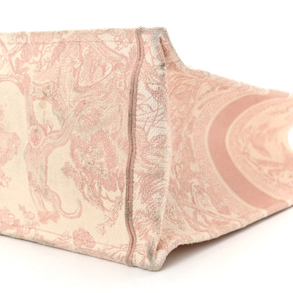 Christian Dior Canvas Toile De Jouy Embroidered Large Book Tote Pink 9 of 15