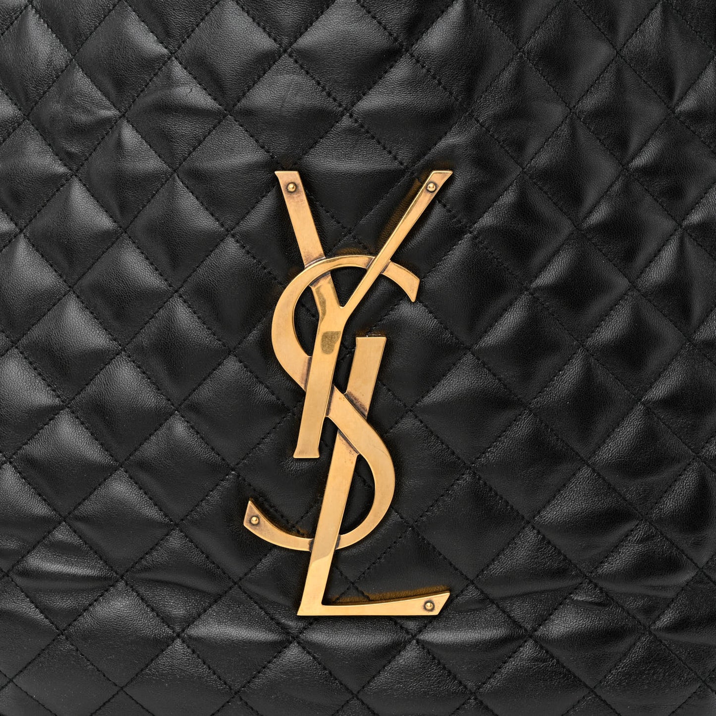 Lambskin Quilted Maxi Icare Shopping Tote Black