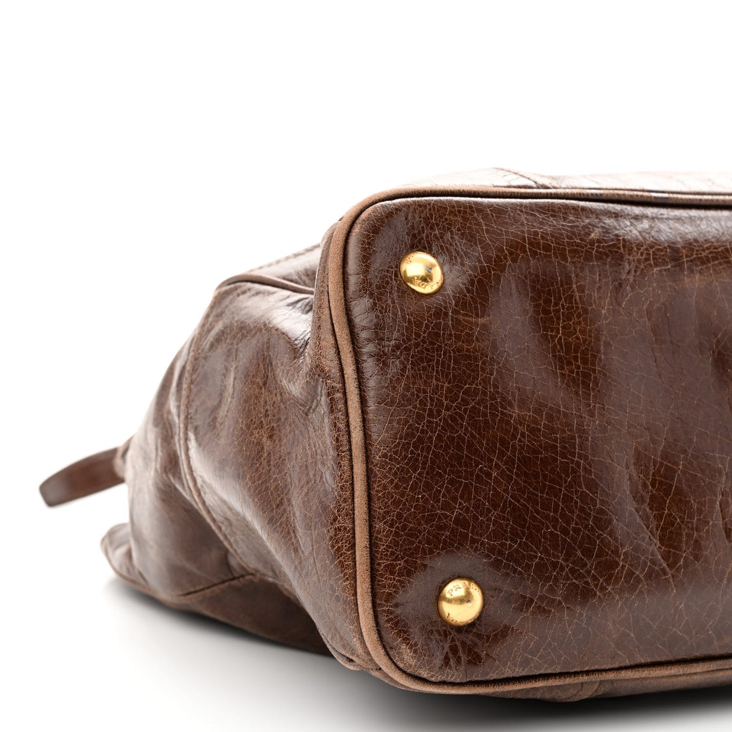 Vitello Shine Shopping Satchel Bruciato