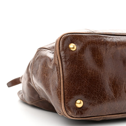 Prada Vitello Shine Shopping Satchel Bruciato 10 of 13
