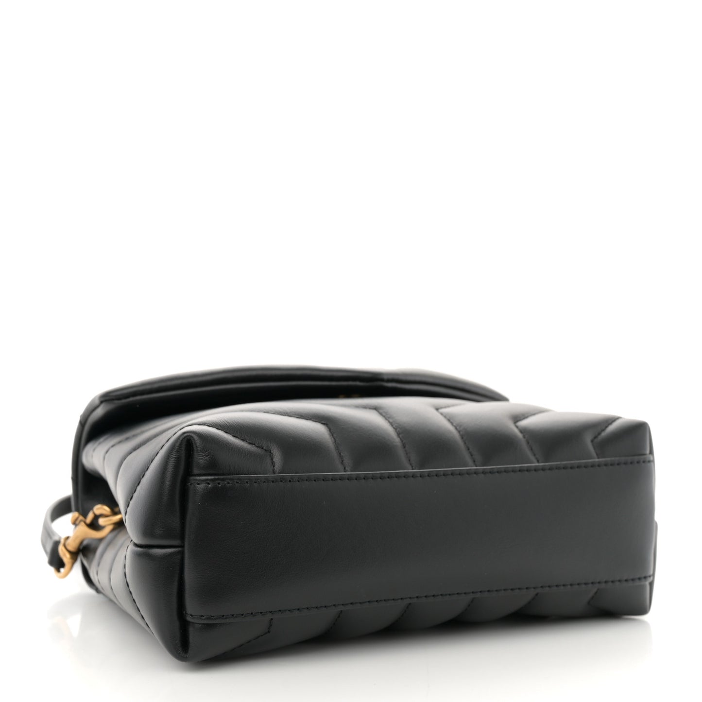 Calfskin Y Quilted Monogram Toy Loulou Crossbody Bag Black
