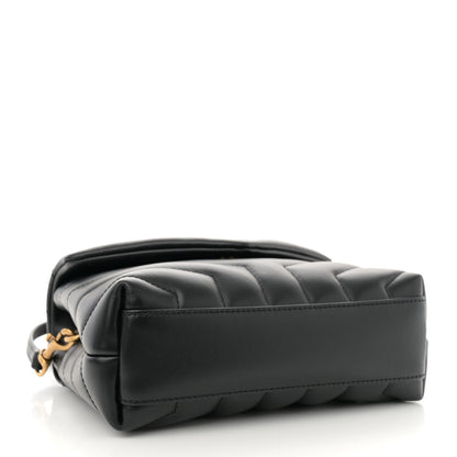 Saint Laurent Calfskin Y Quilted Monogram Toy Loulou Crossbody Bag Black 4 of 11