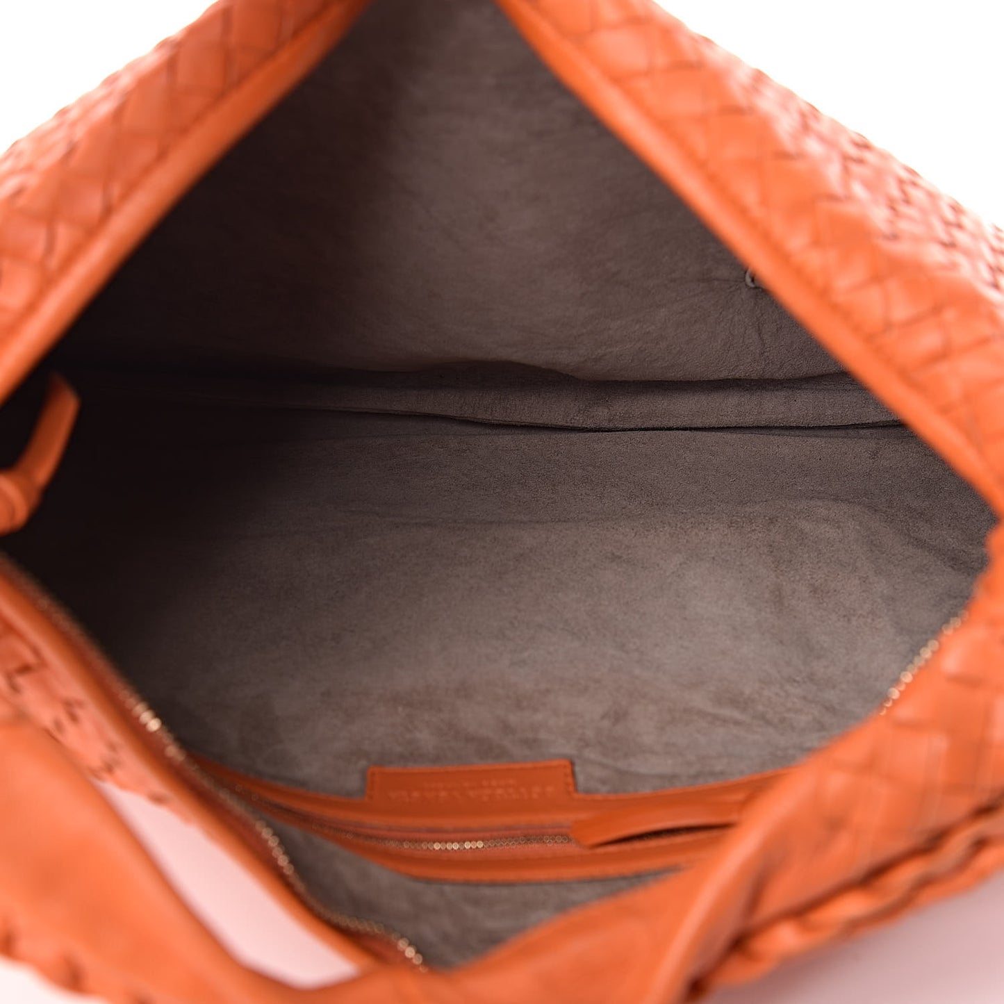Nappa Intrecciato Large Veneta Hobo Orange