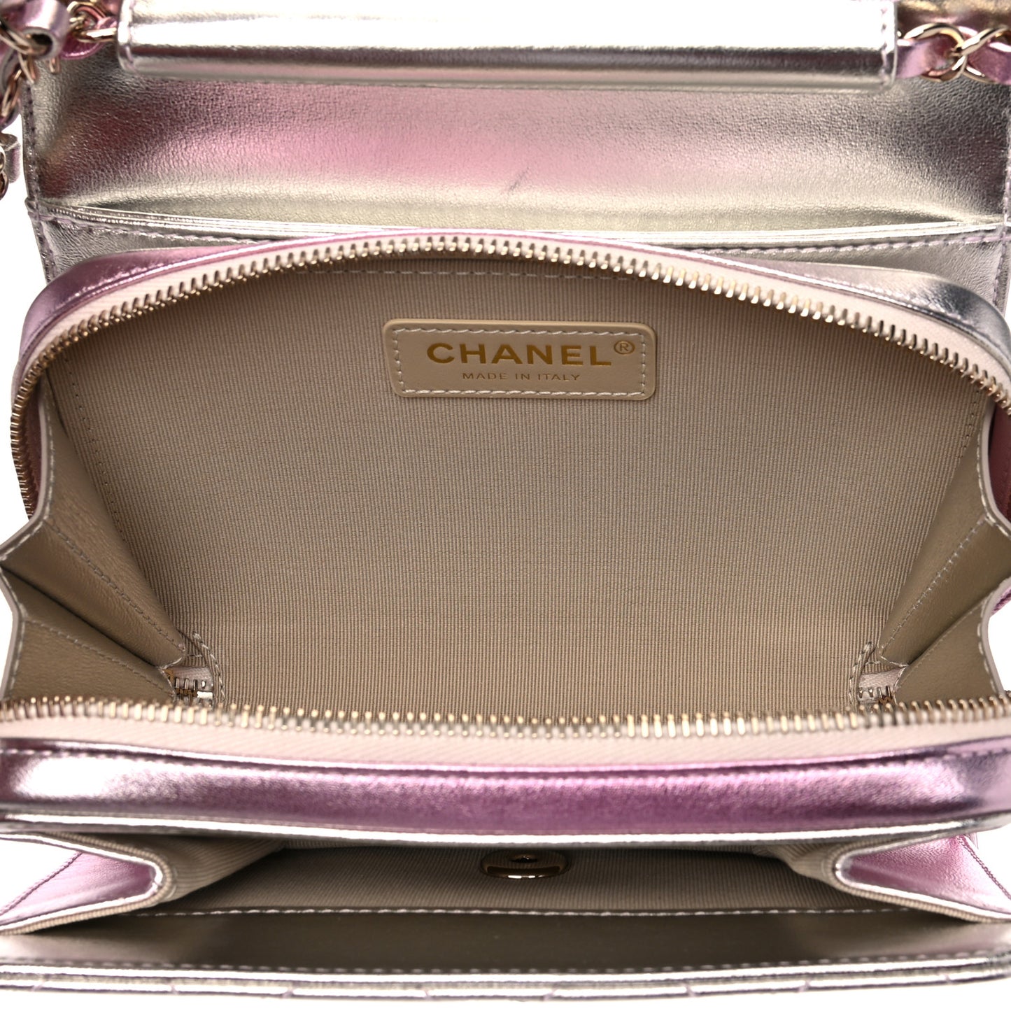 Metallic Lambskin Like A Wallet Flap Golden Pink