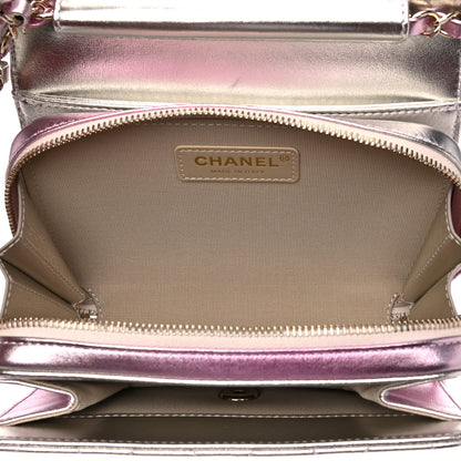 Chanel Metallic Lambskin Like A Wallet Flap Golden Pink 5 of 17