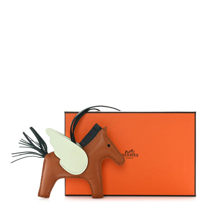 Hermes Milo Lambskin Grigri Rodeo Pegase Horse Bag Charm MM Gold Vert Cypress Vert Fizz 5 of 5