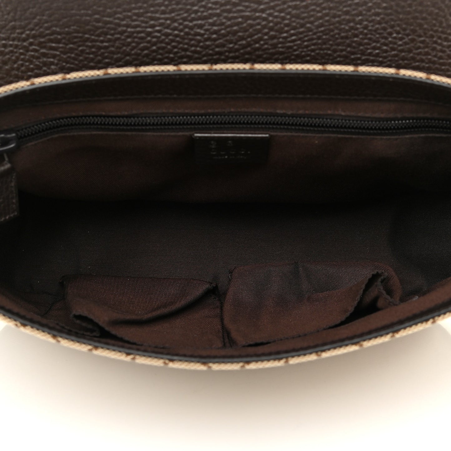 Monogram Flap Messenger Bag Beige Dark Brown