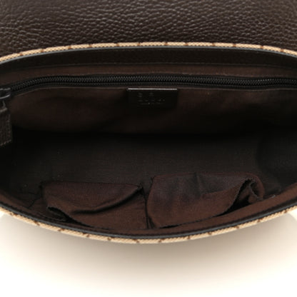 Gucci Monogram Flap Messenger Bag Beige Dark Brown 5 of 10