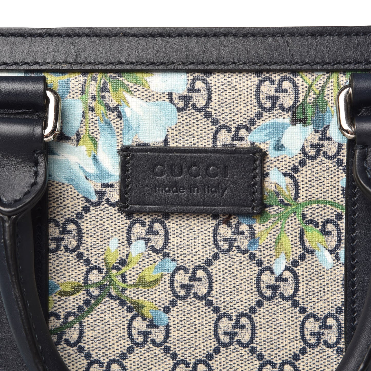 GG Supreme Monogram Blooms Vertical Tote Blue