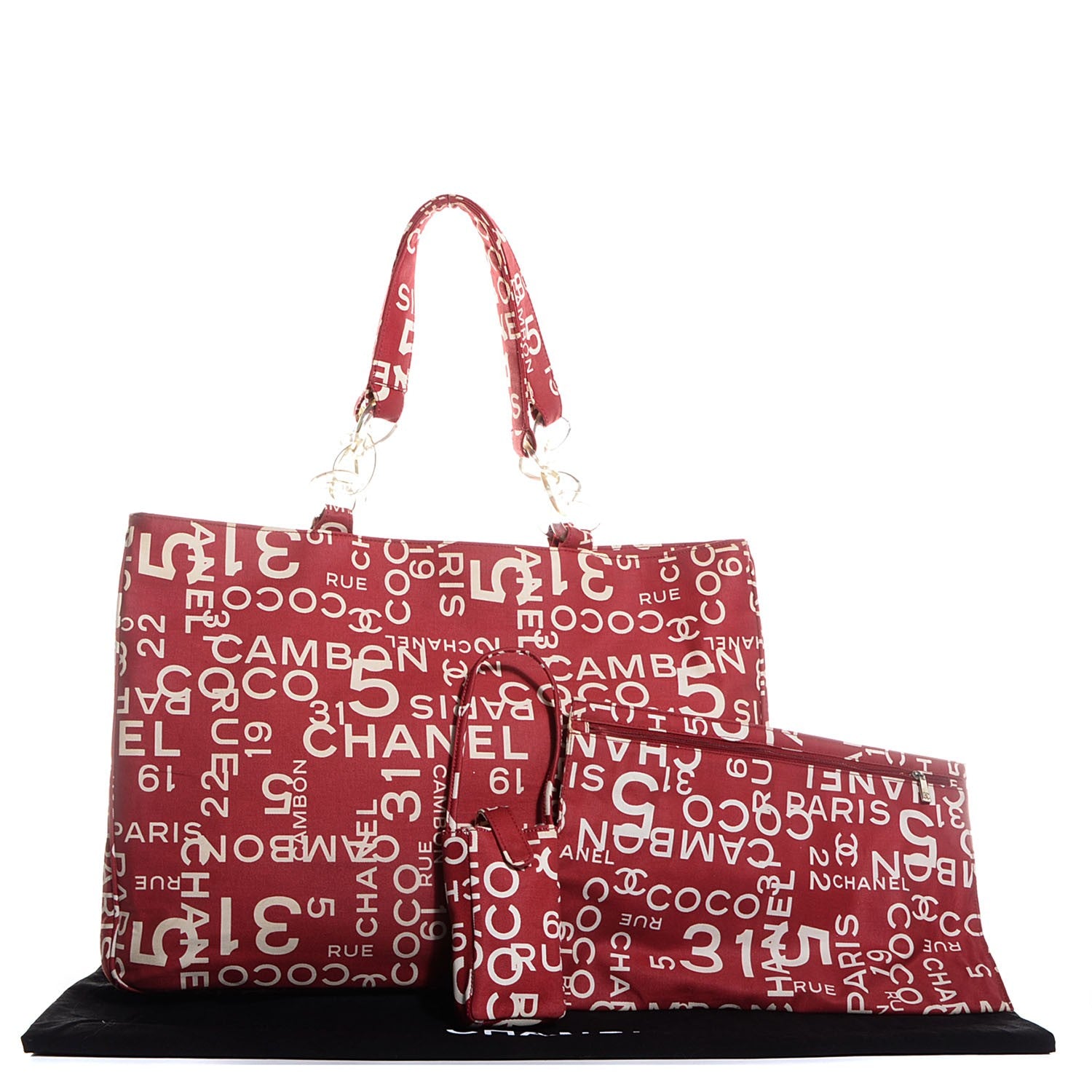 Chanel Canvas 31 Rue Cambon Beach Tote Red 5 of 8