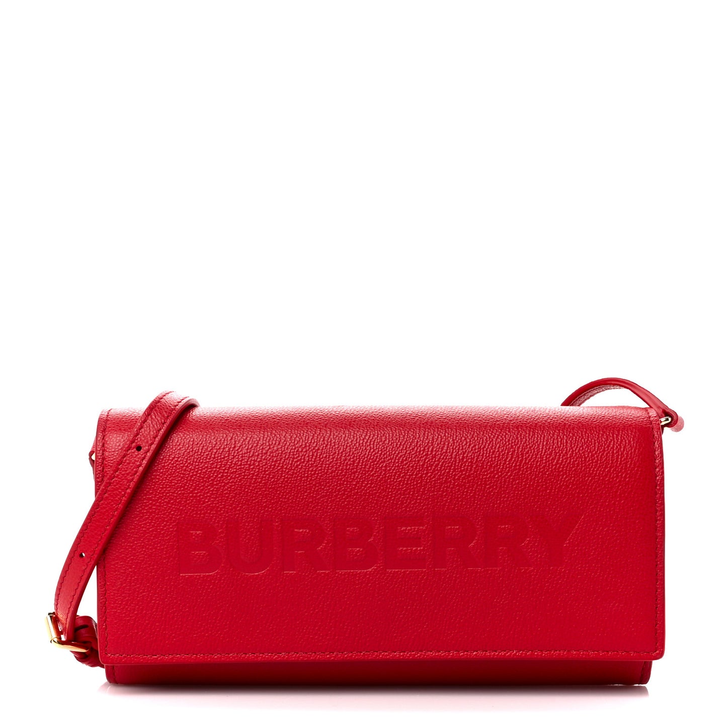 Calfskin Logo Hazelmere Wallet With Detachable Strap Red