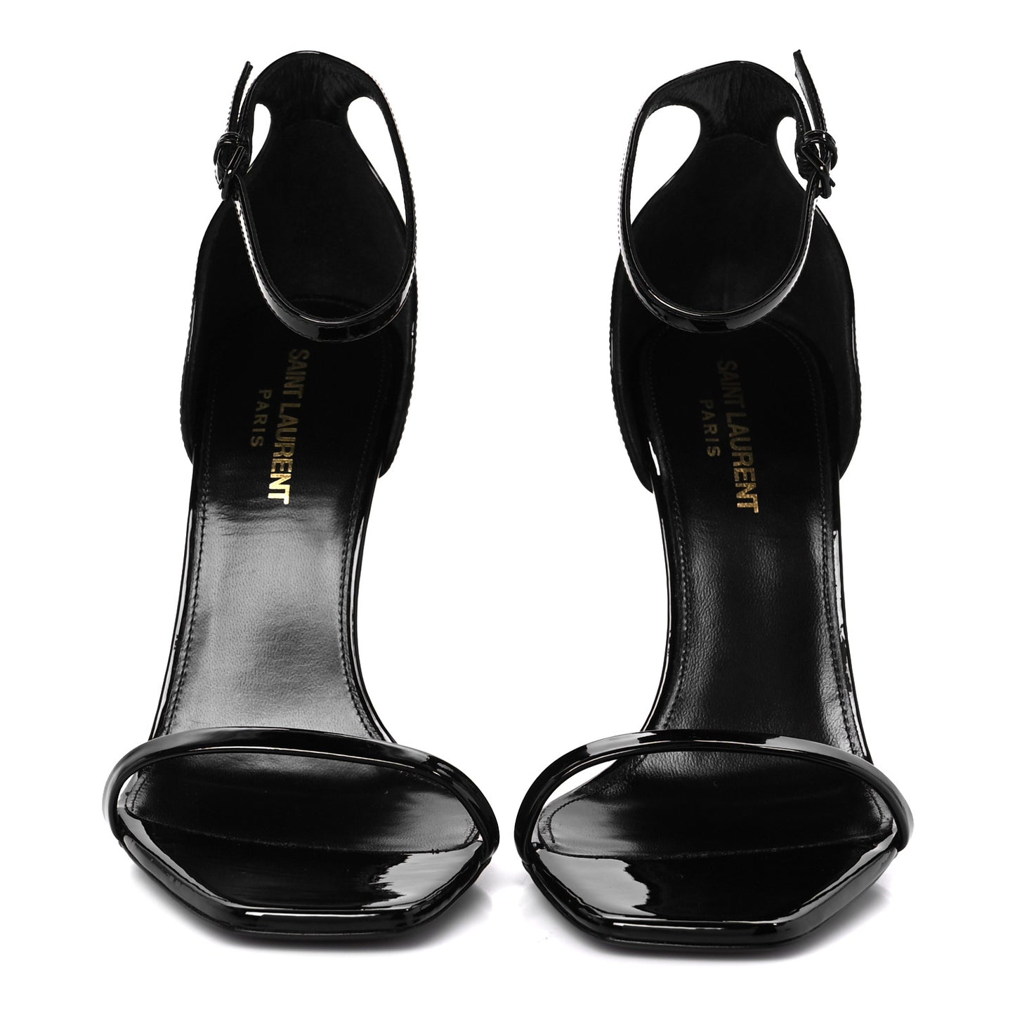 Patent Calfskin Opyum 110 Sandals 39 Black