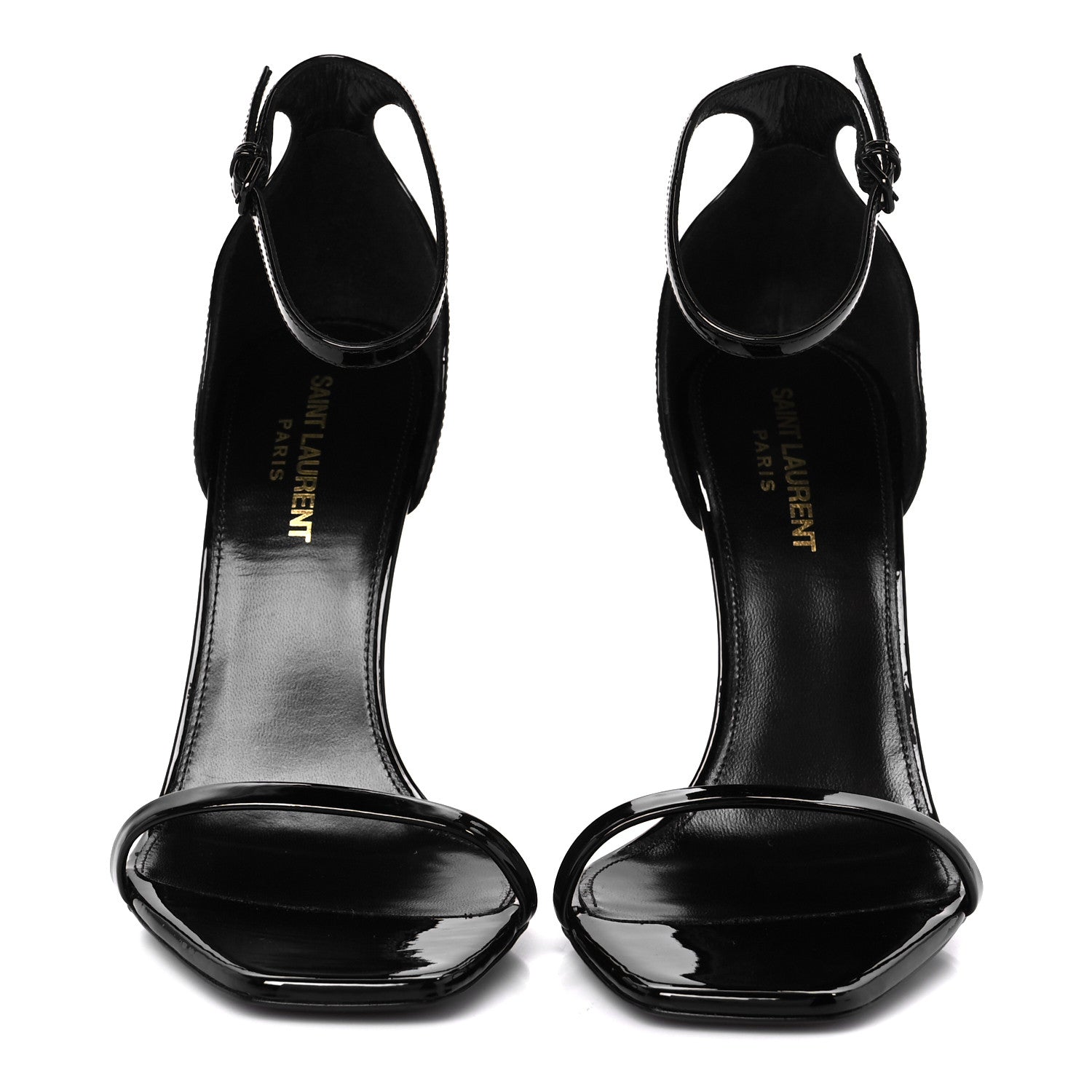 Saint Laurent Patent Calfskin Opyum 110 Sandals 39 Black 3 of 10