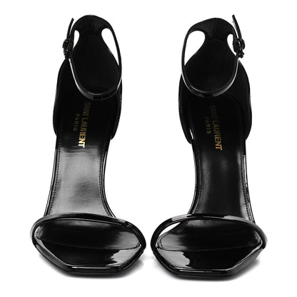 Saint Laurent Patent Calfskin Opyum 110 Sandals 39 Black 3 of 10