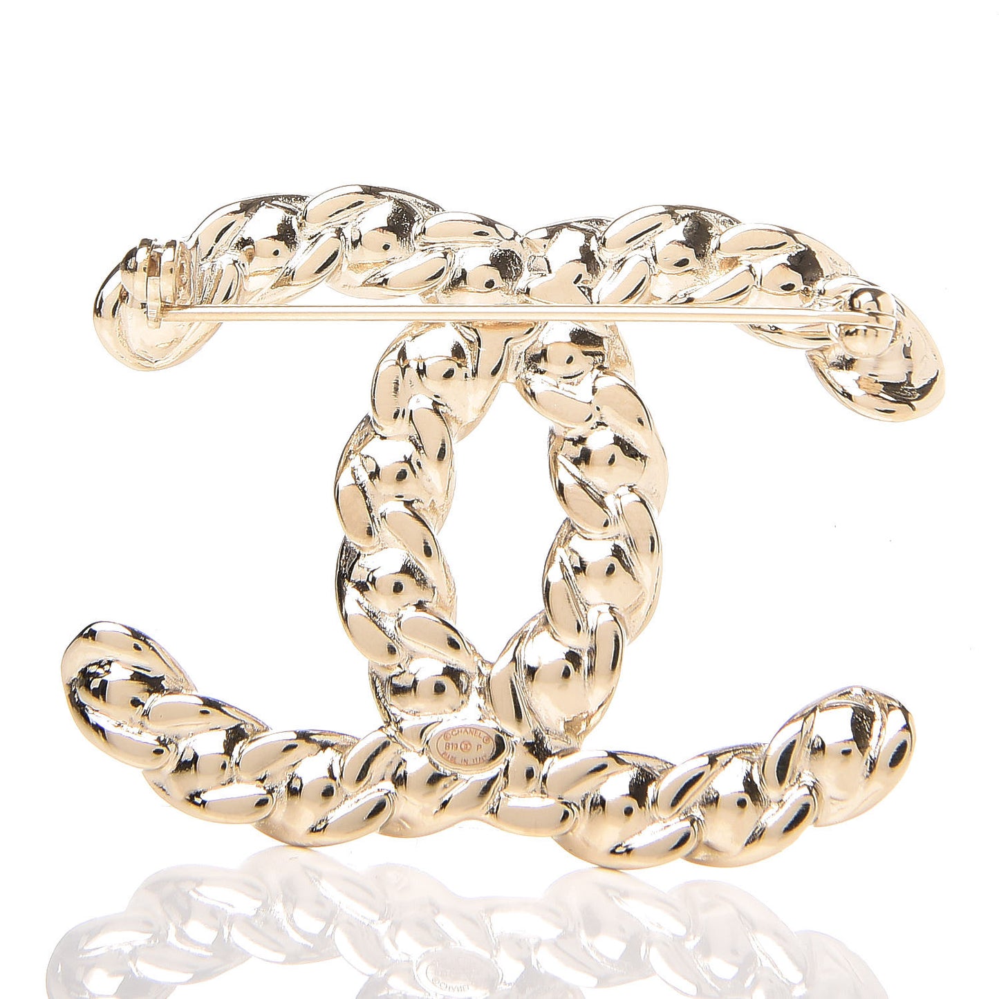 Crystal CC Brooch Light Gold