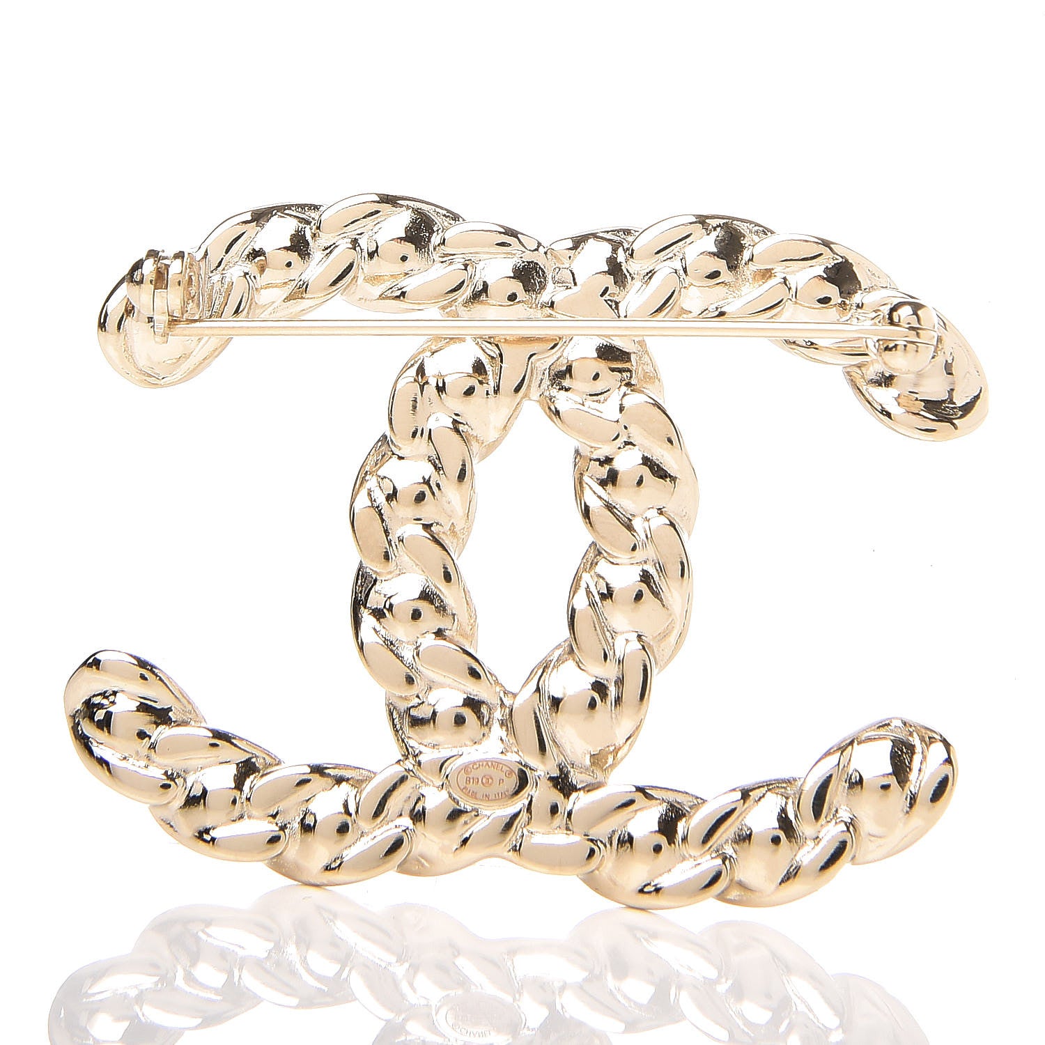 Chanel Crystal CC Brooch Light Gold 3 of 6