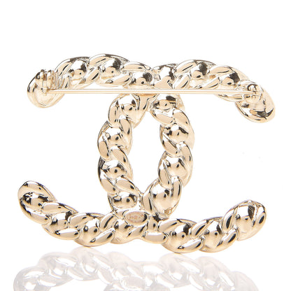 Chanel Crystal CC Brooch Light Gold 3 of 6