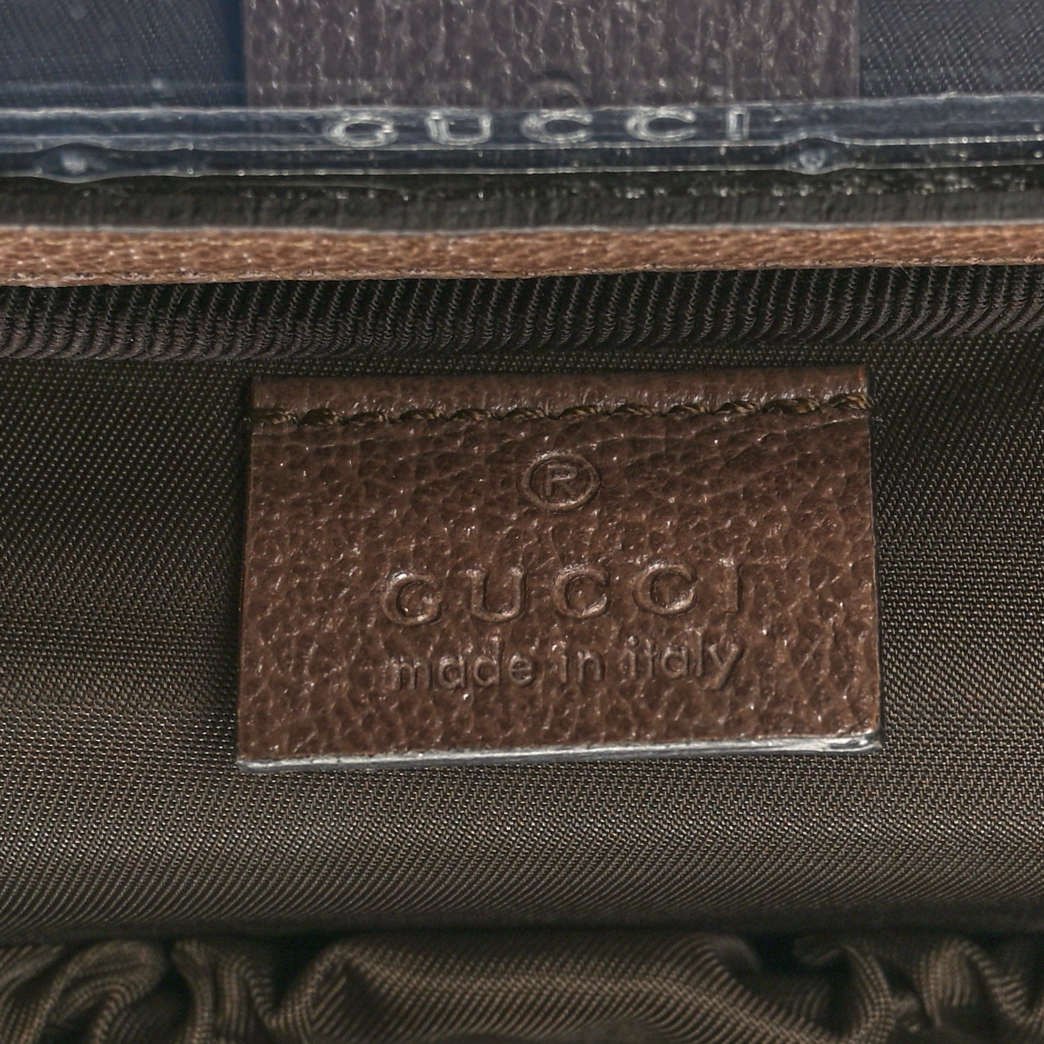Gucci GG Supreme Monogram Textured Calfskin Web Ophidia Vanity Cosmetic Case Beige Ebony New Acero 7 of 10