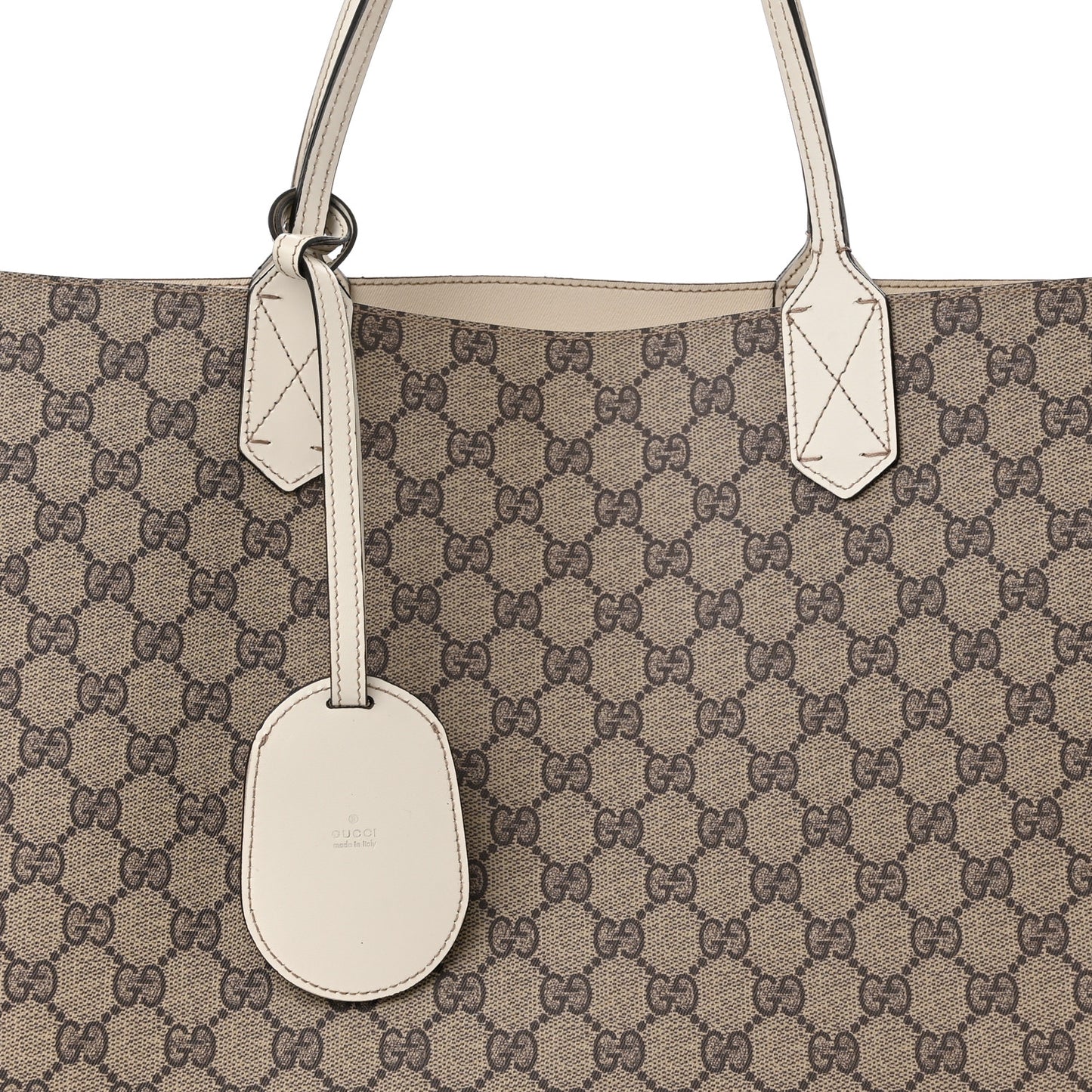 Calfskin GG Supreme Monogram Large Reversible Tote White