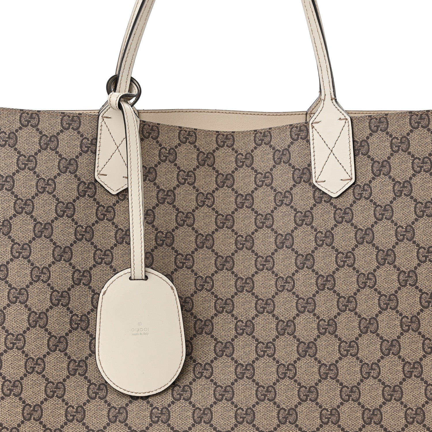 Gucci Calfskin GG Supreme Monogram Large Reversible Tote White 11 of 17