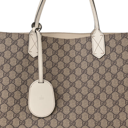 Gucci Calfskin GG Supreme Monogram Large Reversible Tote White 11 of 17
