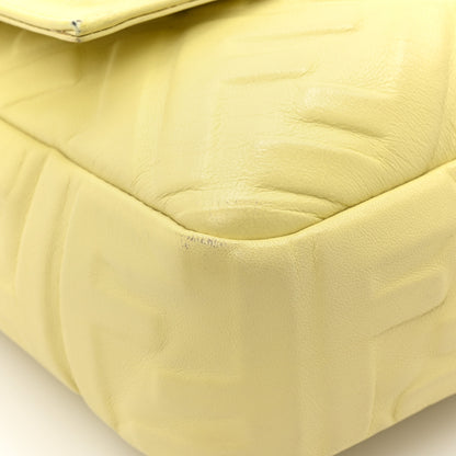 Fendi Nappa FF 1974 Embossed Large Baguette Banana 12 of 15