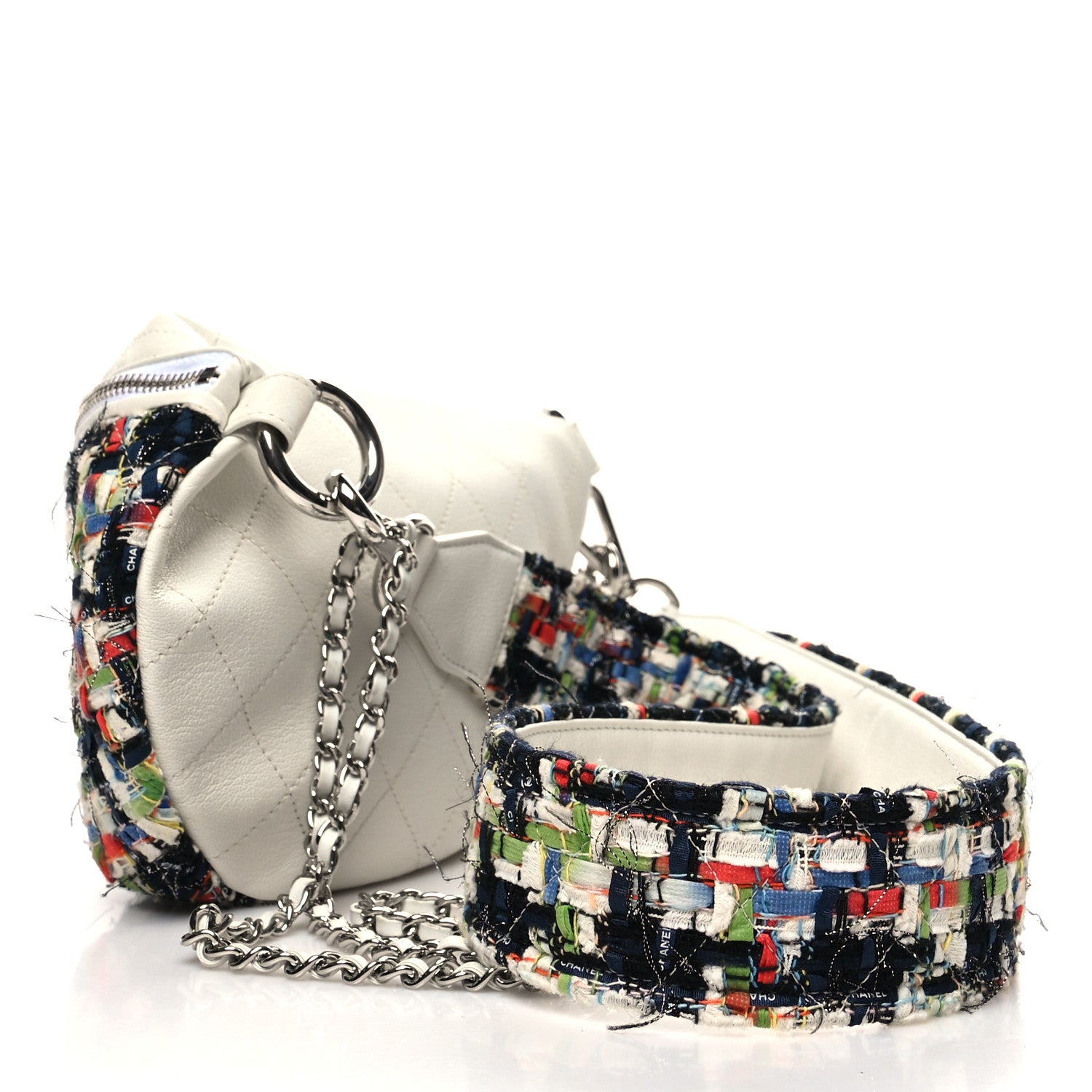 Chanel Lambskin Tweed Waist Bag Ecru Red Blue 3 of 9
