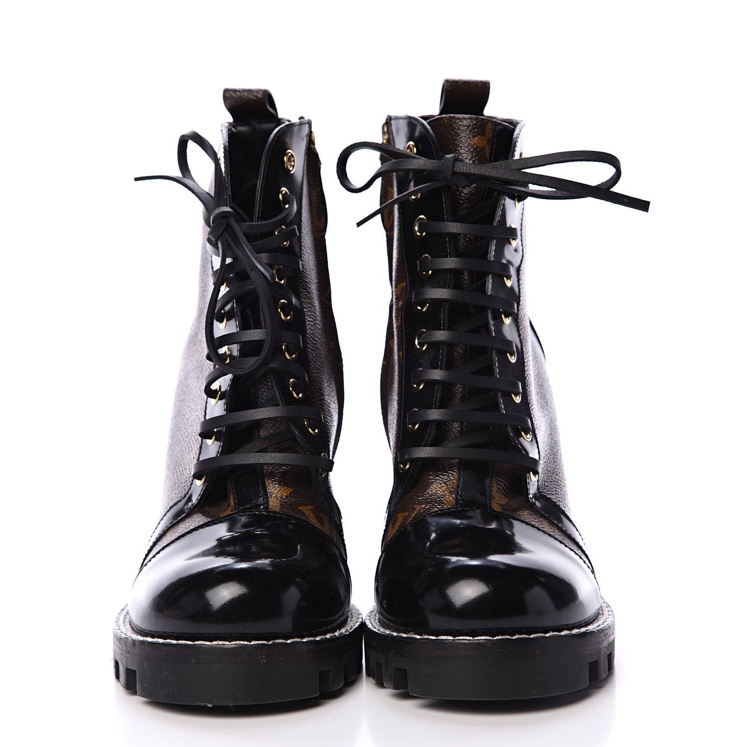Louis Vuitton Patent Calfskin Monogram Star Trail Ankle Boots 40 Black 2 of 9