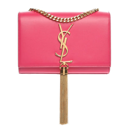 Saint Laurent SAINT LAURENT Calfskin Small Classic Monogram Kate Tassel Satchel Fuchsia 1 of 7