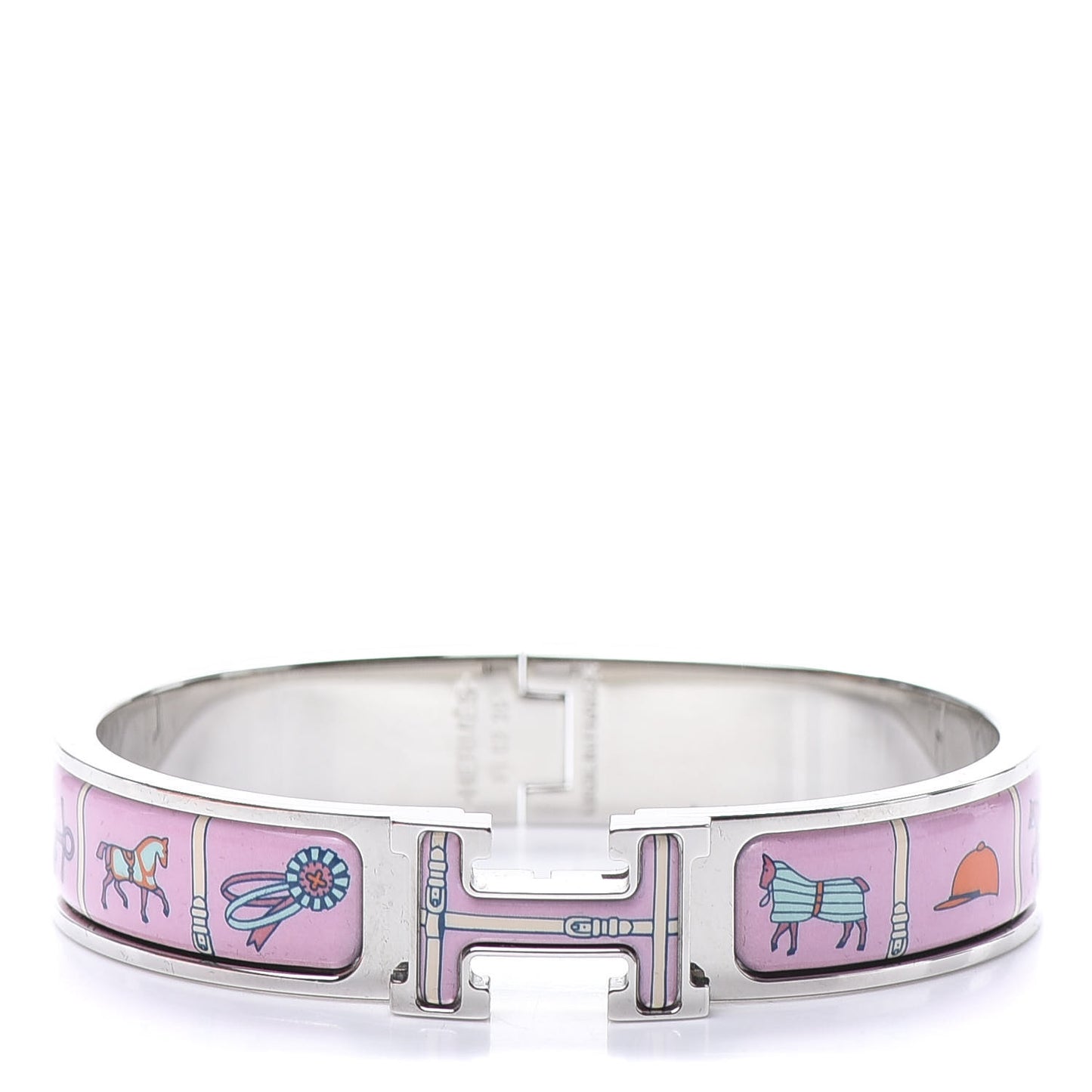 Enamel Printed Narrow Couvertures et Tenues de Jour Clic Clac H Bracelet PM Color Patch