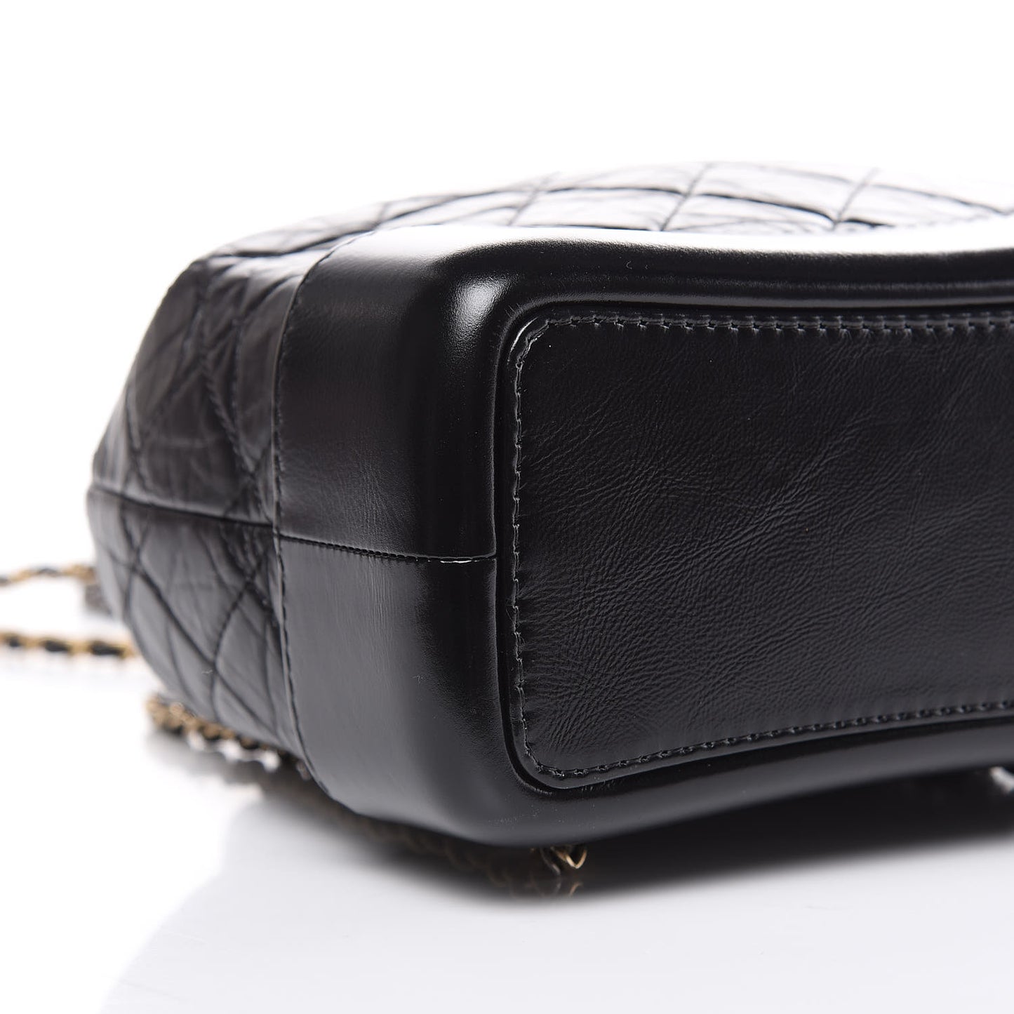 Aged Calfskin Quilted Small Gabrielle Backpack Black