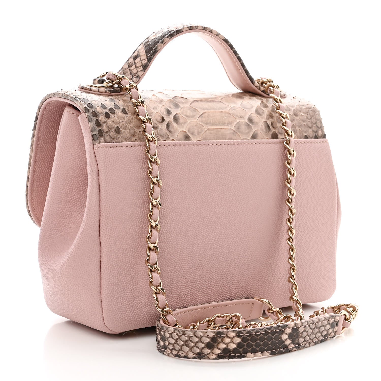 Chanel Snakeskin Caviar Quilted Small Business Affinity Flap Light Pink 3 of 11