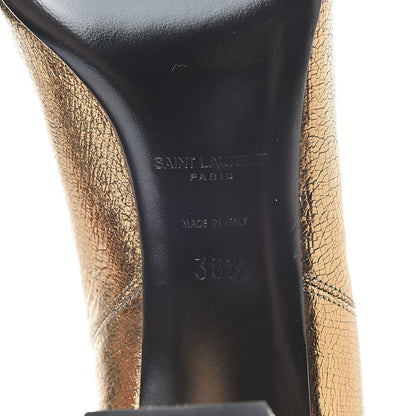 Saint Laurent Metallic Cracked Loulou Pin Booties 38.5 Copper 6 of 8