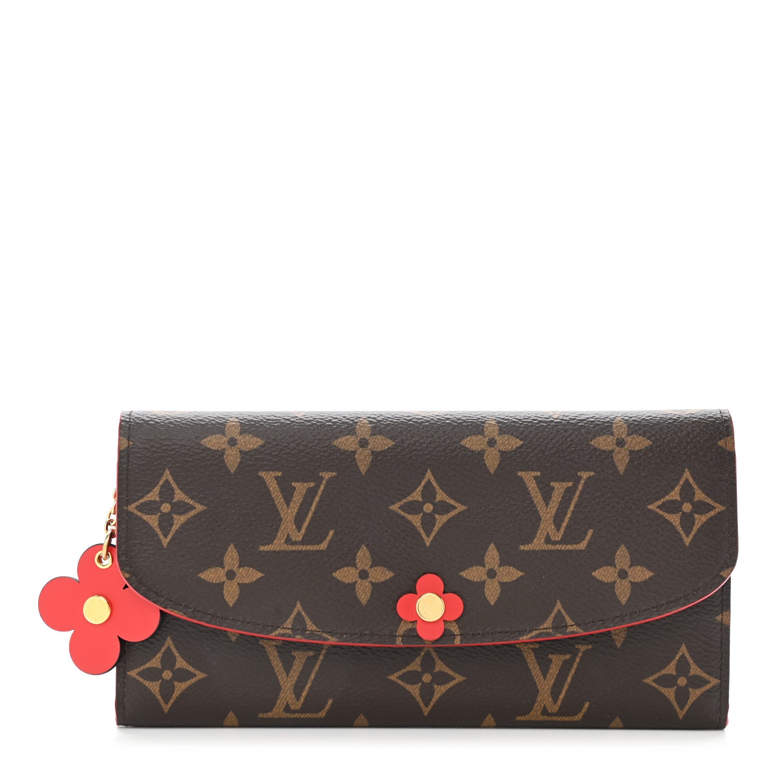 Louis Vuitton Monogram Bloom Flower Emilie Wallet Rouge 1 of 8