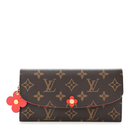 Louis Vuitton Monogram Bloom Flower Emilie Wallet Rouge 1 of 8