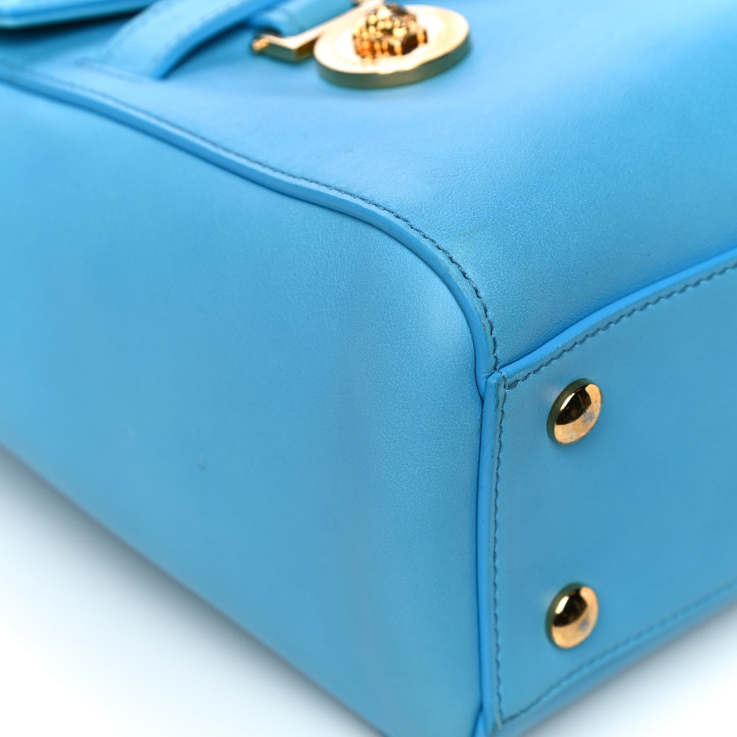 Versace Calfskin Small Day Bag Blue 10 of 22