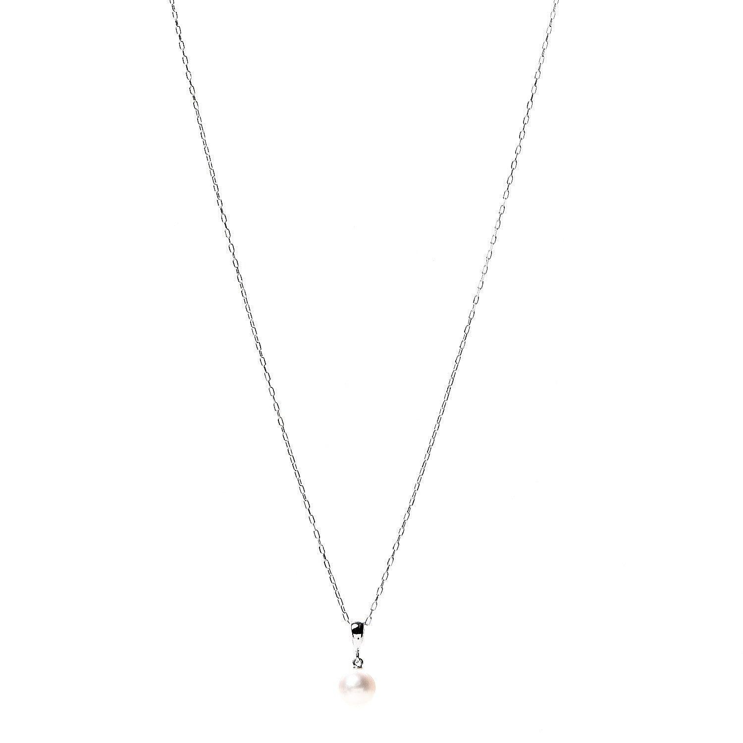 Mikimoto 18K White Gold Akoya Pearl 7.5mm Pendant Necklace 1 of 6