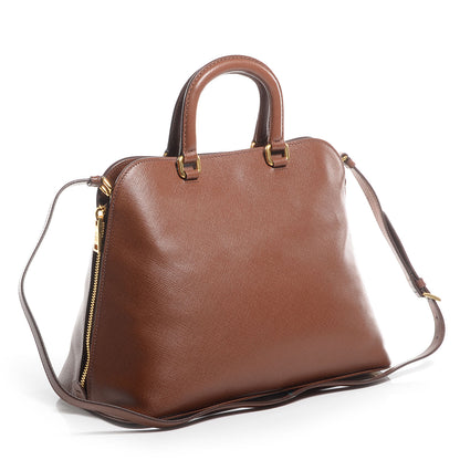 Prada Saffiano Cuir Brevetto Satchel Palissandro 3 of 11