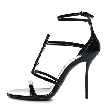 Saint Laurent Patent Cassandra 100 Sandals 38.5 Black 1 of 8