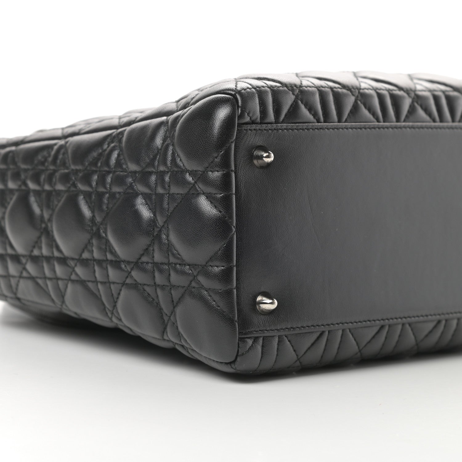 Christian Dior Lambskin Cannage Medium Lady Dior Black 9 of 14