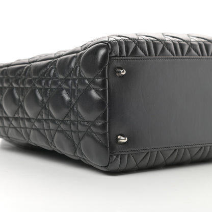 Christian Dior Lambskin Cannage Medium Lady Dior Black 9 of 14