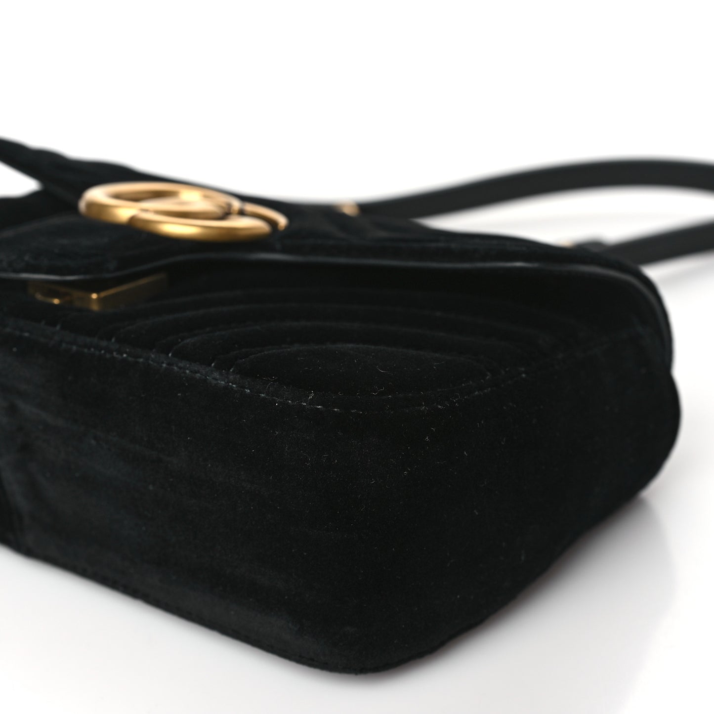 Velvet Matelasse Mini GG Marmont Shoulder Bag Black