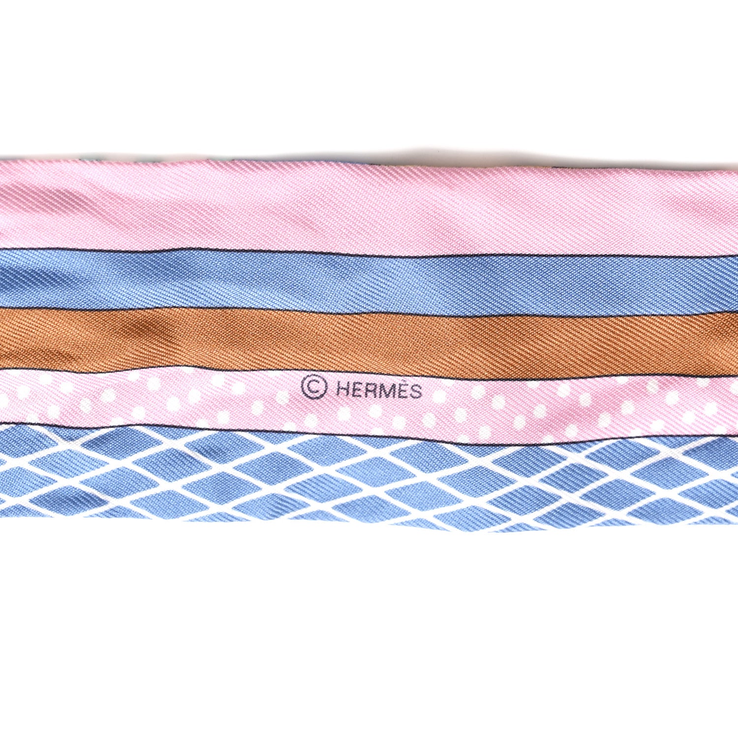 Hermes Silk Twilly Grand Theatre Nouveau Bleu Lavande Rose Vert 3 of 4