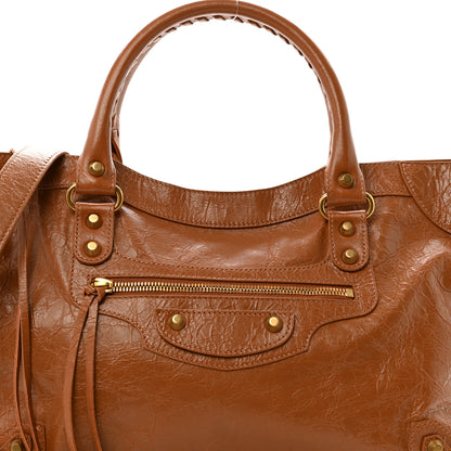 Balenciaga Agneau Arena Gold Hardware Medium Le City Camel 8 of 15