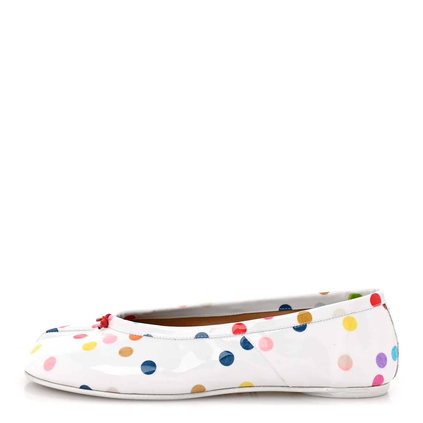 Coated Canvas Confetti Printed New Ballerina Flats 39 White Multicolor