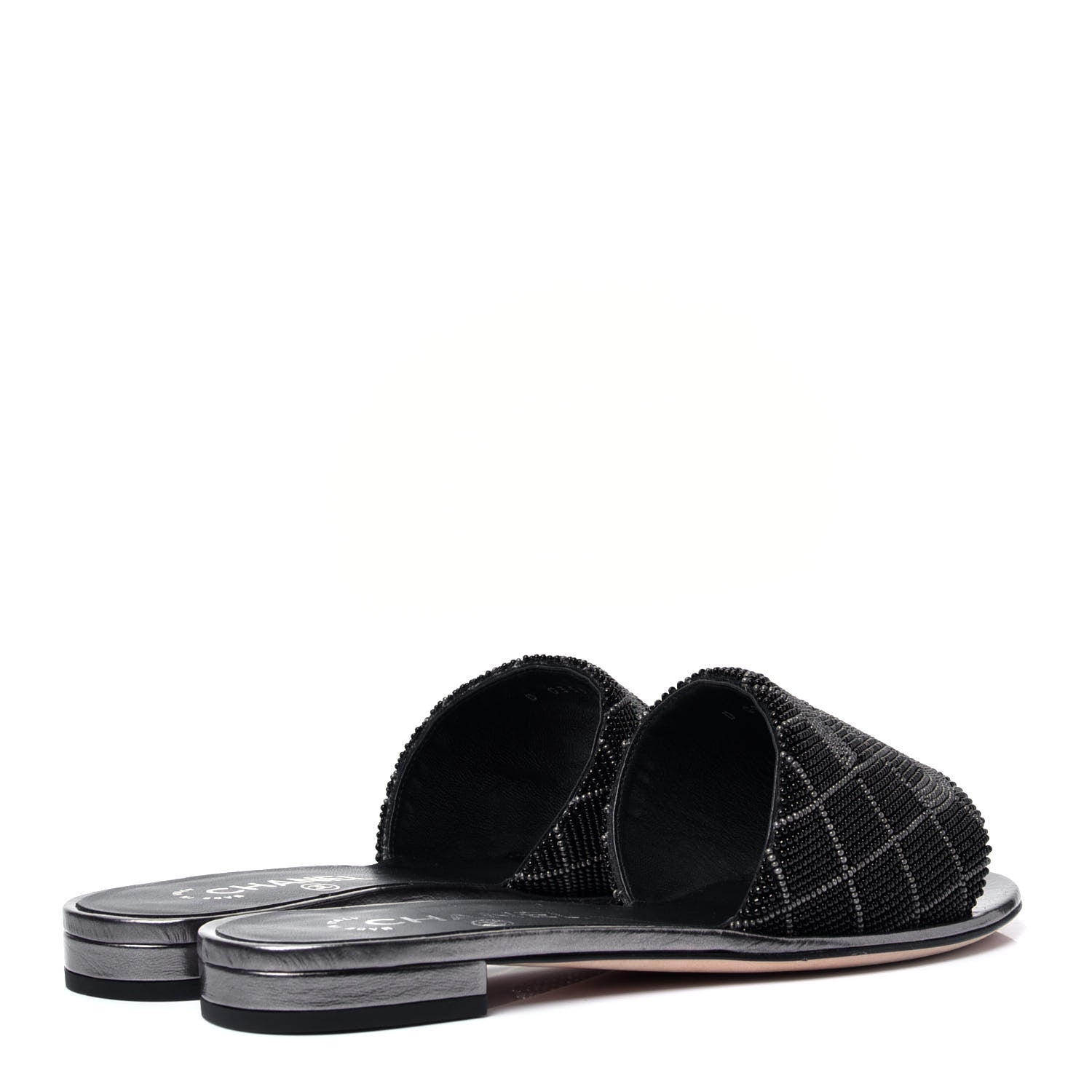 Chanel Pearl Embroidery CC Mules 37 Black 3 of 10