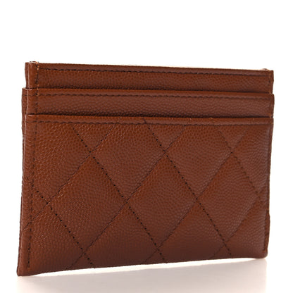 Chanel Shiny Caviar Quilted Strass Quilted Crystal Card Holder Brown 3 of 9