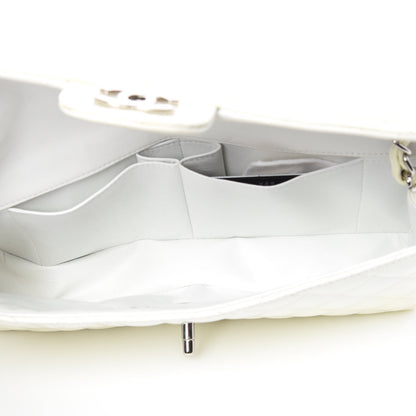 Chanel Distressed Patent Calfskin Quilted East West Flap White 7 of 16